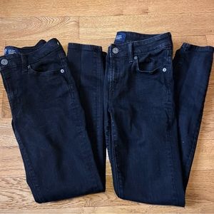 GAP Bundle 2 Pair Black Denim Universal Leggings Sz 2/26 Long